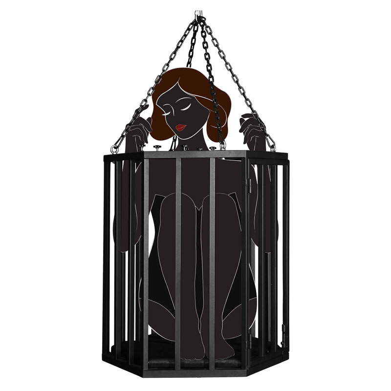 六角吊笼白底图2 Hex Suspension Cage One-Piece-B(HQJS-024) - Image 1